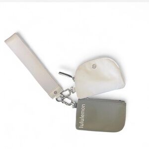 Lululemon Athletica White Gray Key Card Holder